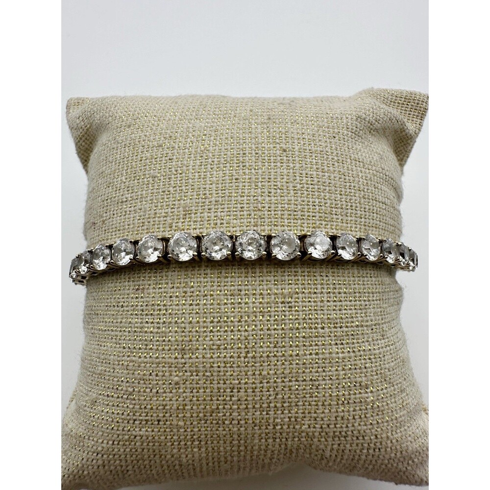 DQ 14K Yellow Gold 4mm CZ Tennis Bracelet 7.5”